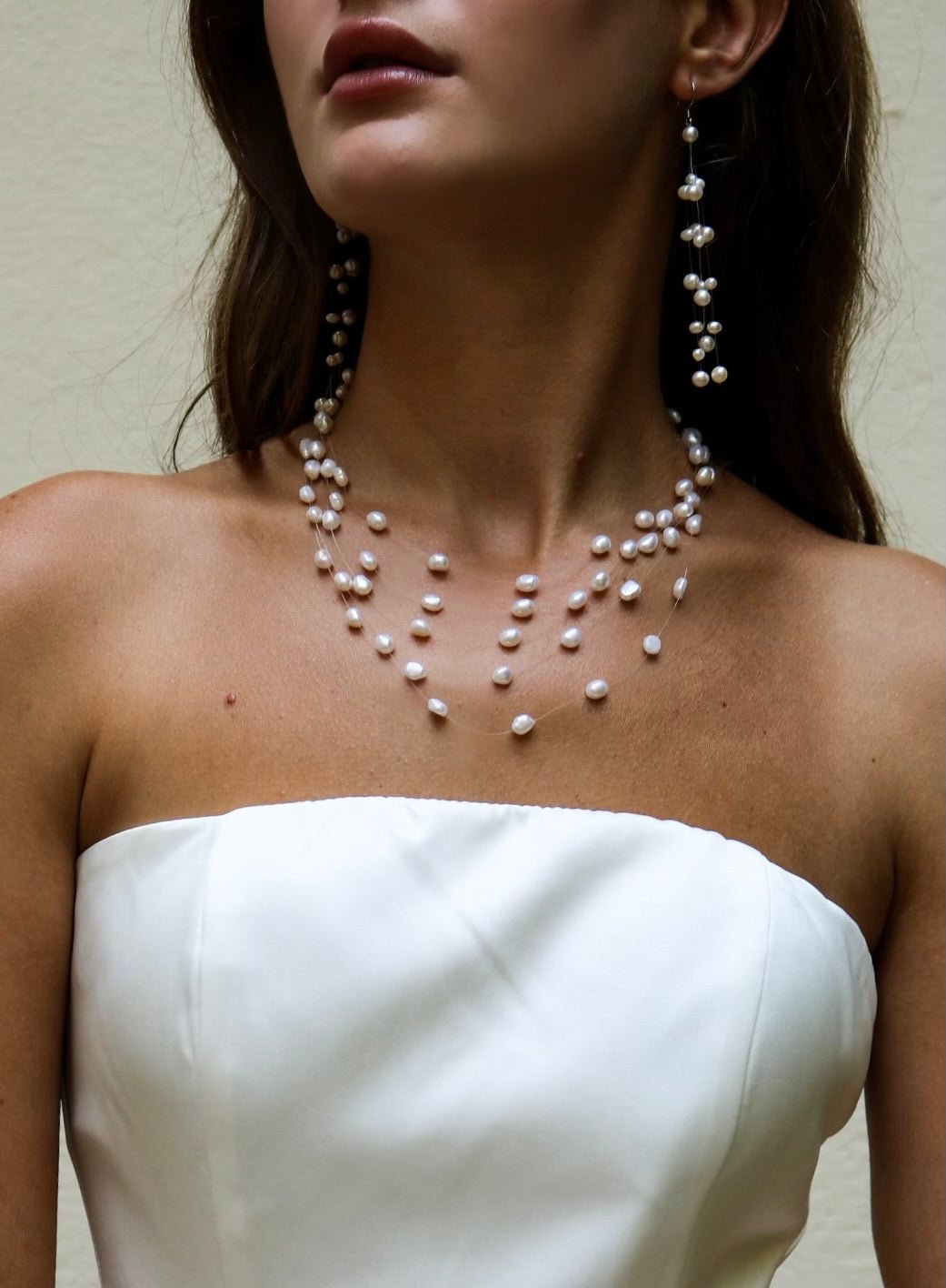 Invisible Effect Layered Pearls Necklace - DORATA Jewellery