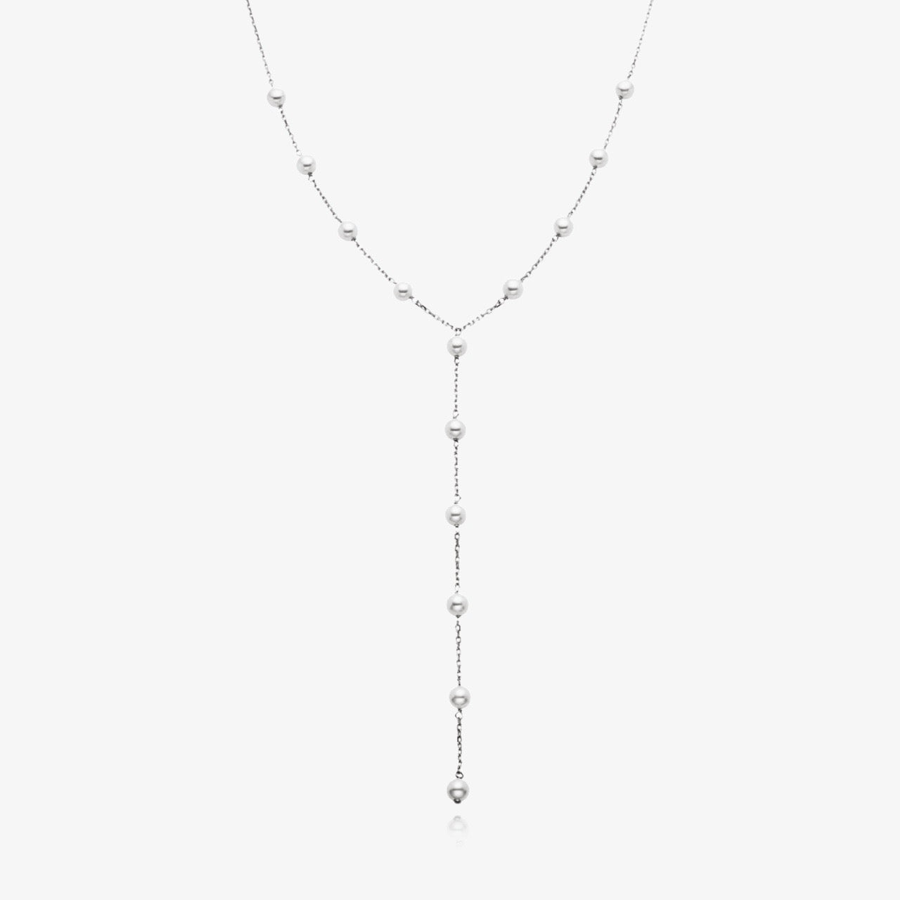 Y Shape Dainty Pearl Necklace - DORATA Jewellery