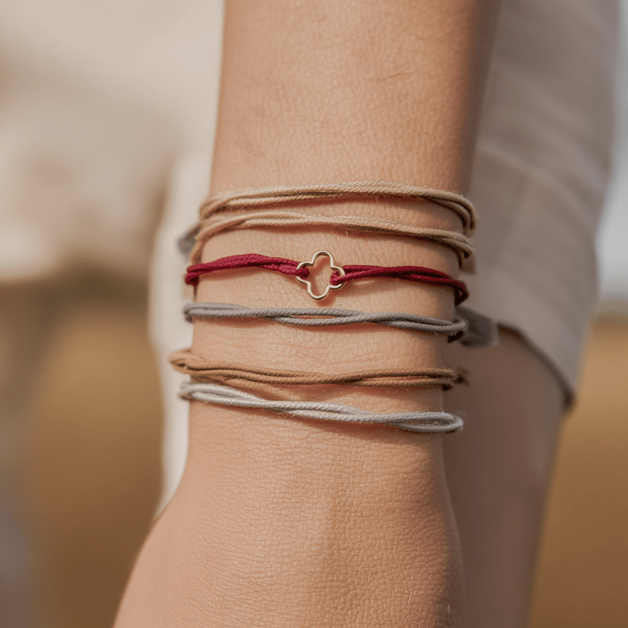 Clover Satin String Bracelet - DORATA Jewellery