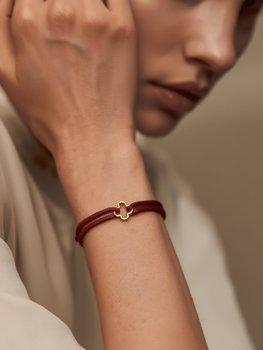 Clover Satin String Bracelet - DORATA Jewellery