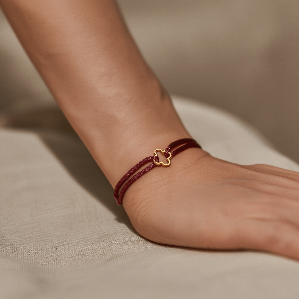 Clover Satin String Bracelet - DORATA Jewellery