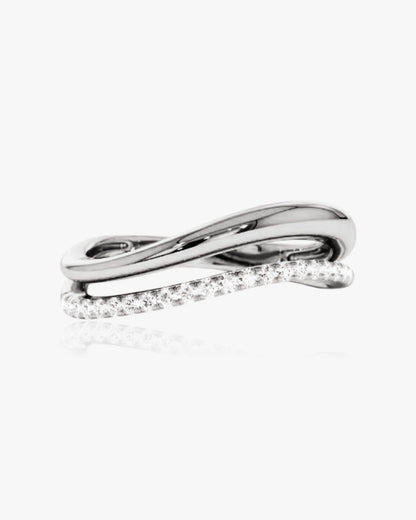 Double Diamante Ring Sterling Silver - DORATA Jewellery