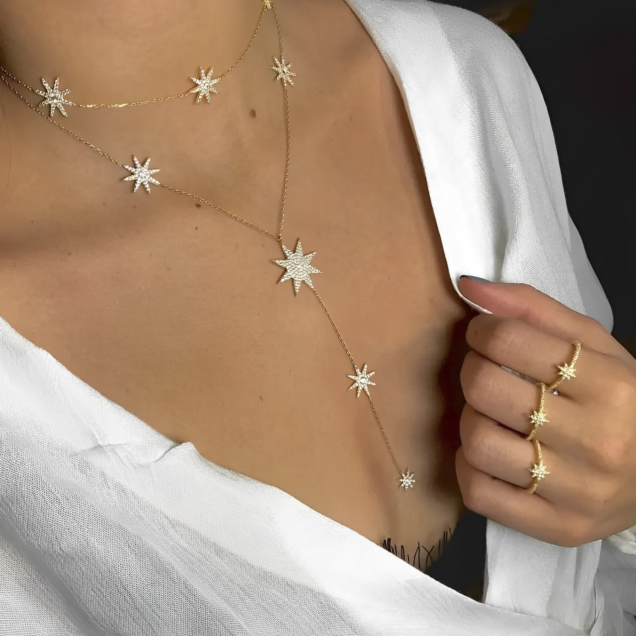 Festive Stars Necklace - DORATA Jewellery