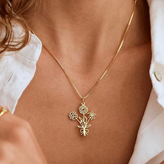 Mother’s Day Gift Family Birth Flowers - DORATA Jewellery