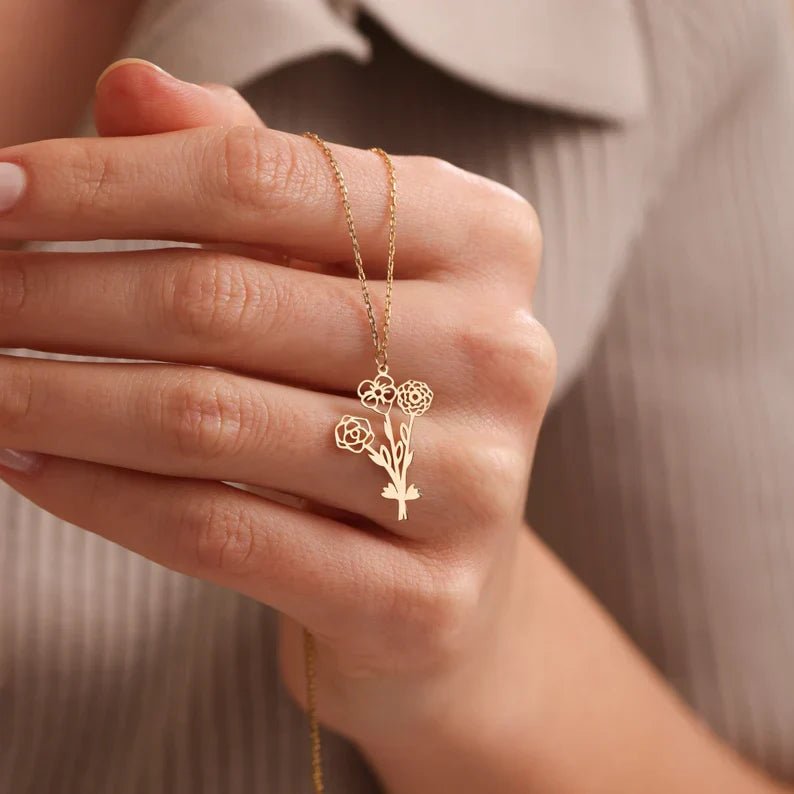 Mother’s Day Gift Family Birth Flowers - DORATA Jewellery