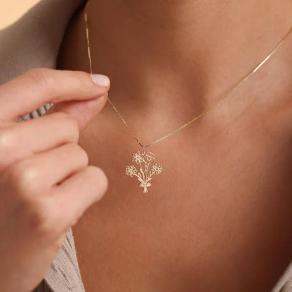 Mother’s Day Gift Family Birth Flowers - DORATA Jewellery