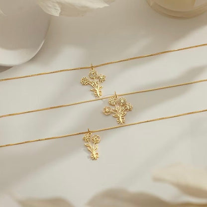 Mother’s Day Gift Family Birth Flowers - DORATA Jewellery