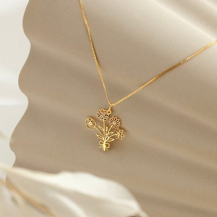 Mother’s Day Gift Family Birth Flowers - DORATA Jewellery