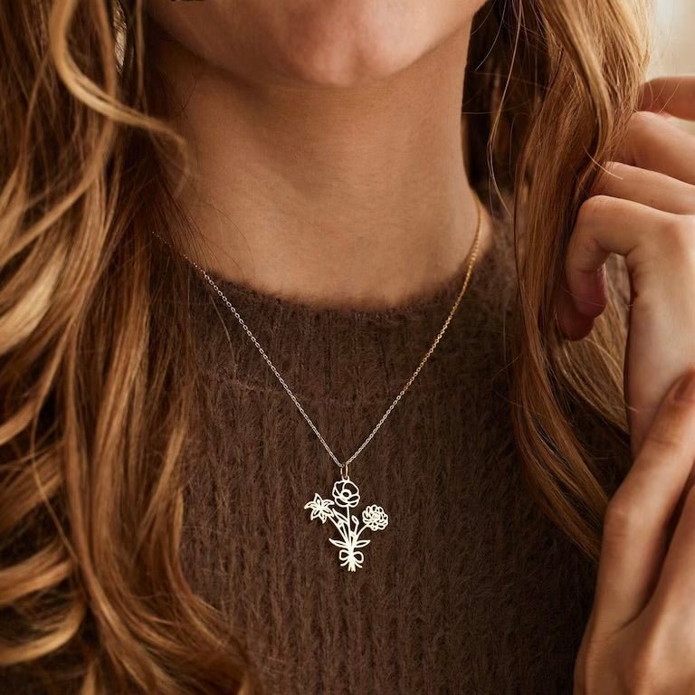 Mother’s Day Gift Family Birth Flowers - DORATA Jewellery