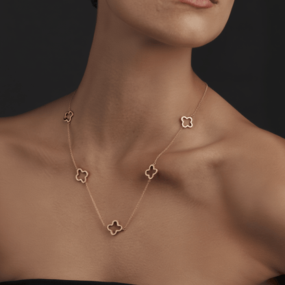 Multi Clover Hollow Necklace - DORATA Jewellery
