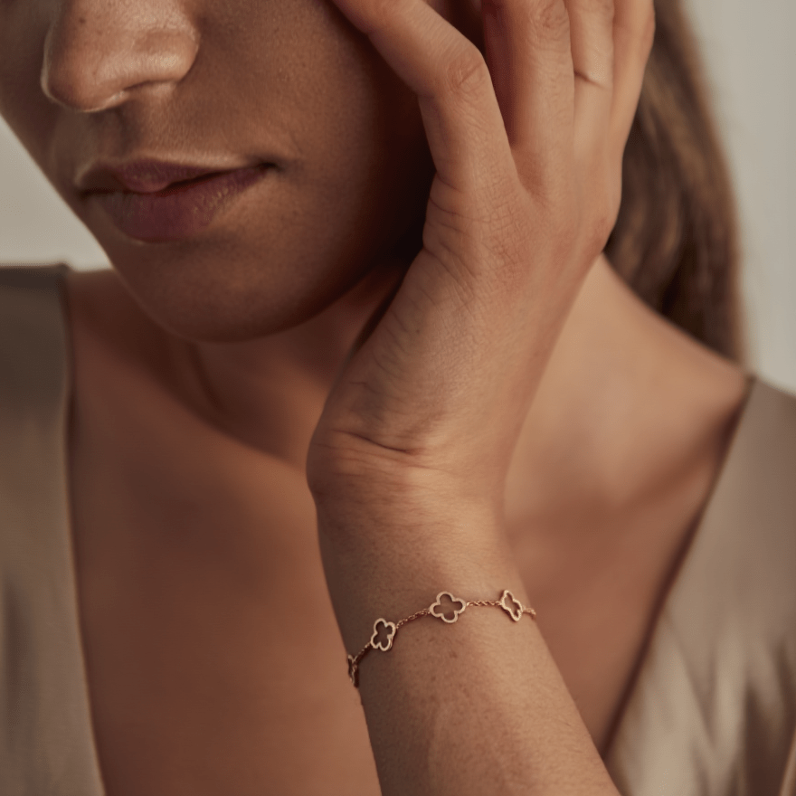Multi Hollow Clover Bracelet - DORATA Jewellery