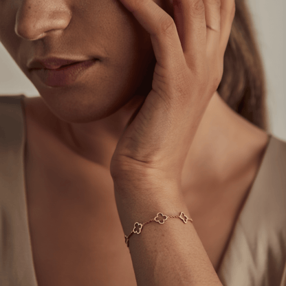 Multi Hollow Clover Bracelet - DORATA Jewellery