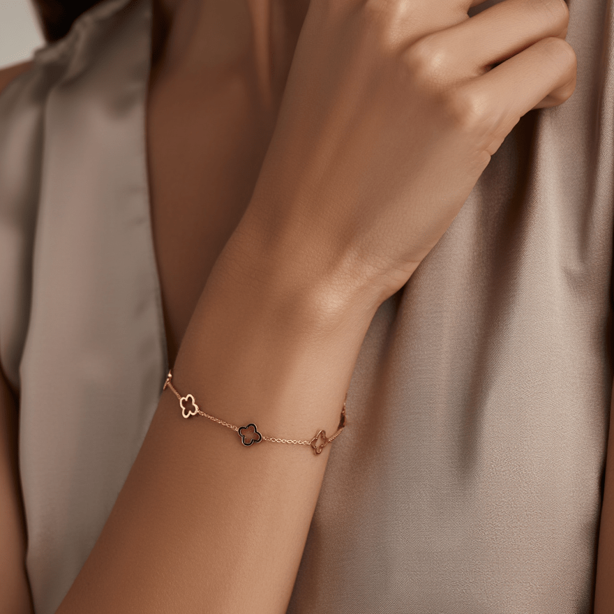 Multi Hollow Clover Bracelet - DORATA Jewellery
