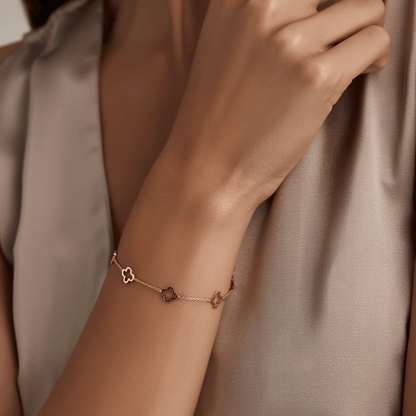 Multi Hollow Clover Bracelet - DORATA Jewellery