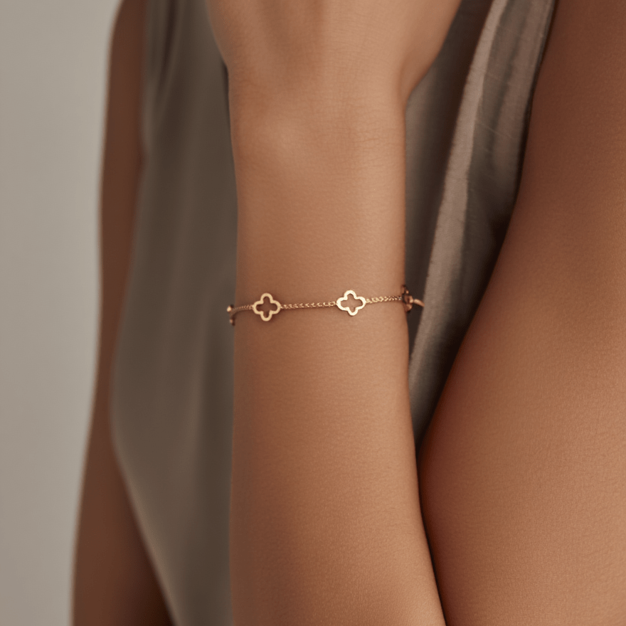 Multi Hollow Clover Bracelet - DORATA Jewellery