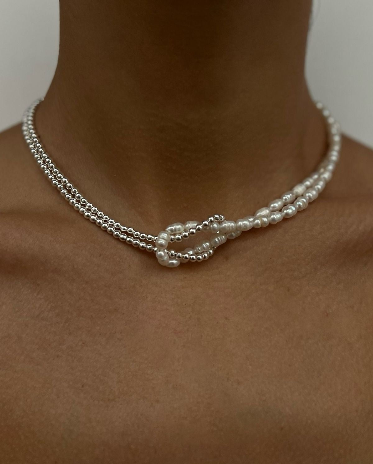 Natural Pearl Knot Necklace - DORATA Jewellery