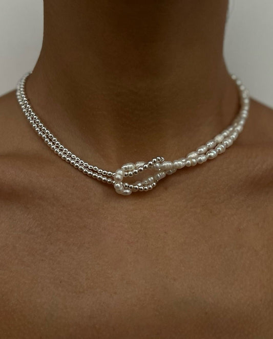 Natural Pearl Knot Necklace - DORATA Jewellery