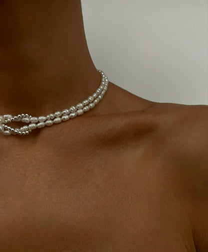 Natural Pearl Knot Necklace - DORATA Jewellery