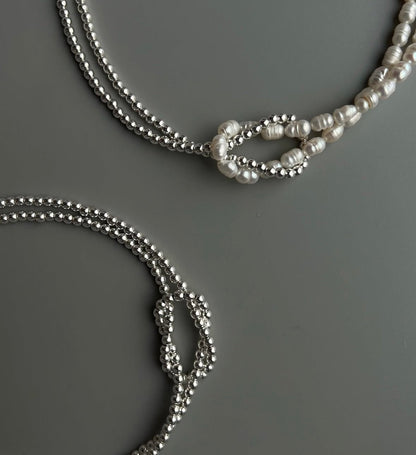 Natural Pearl Knot Necklace - DORATA Jewellery