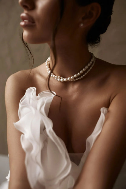 Natural Pearl Layered Necklace - DORATA Jewellery
