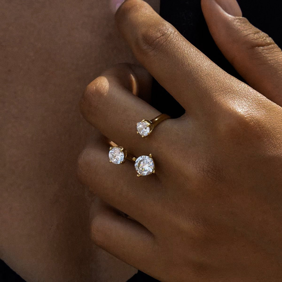 Open Effect Diamante Ring - DORATA Jewellery