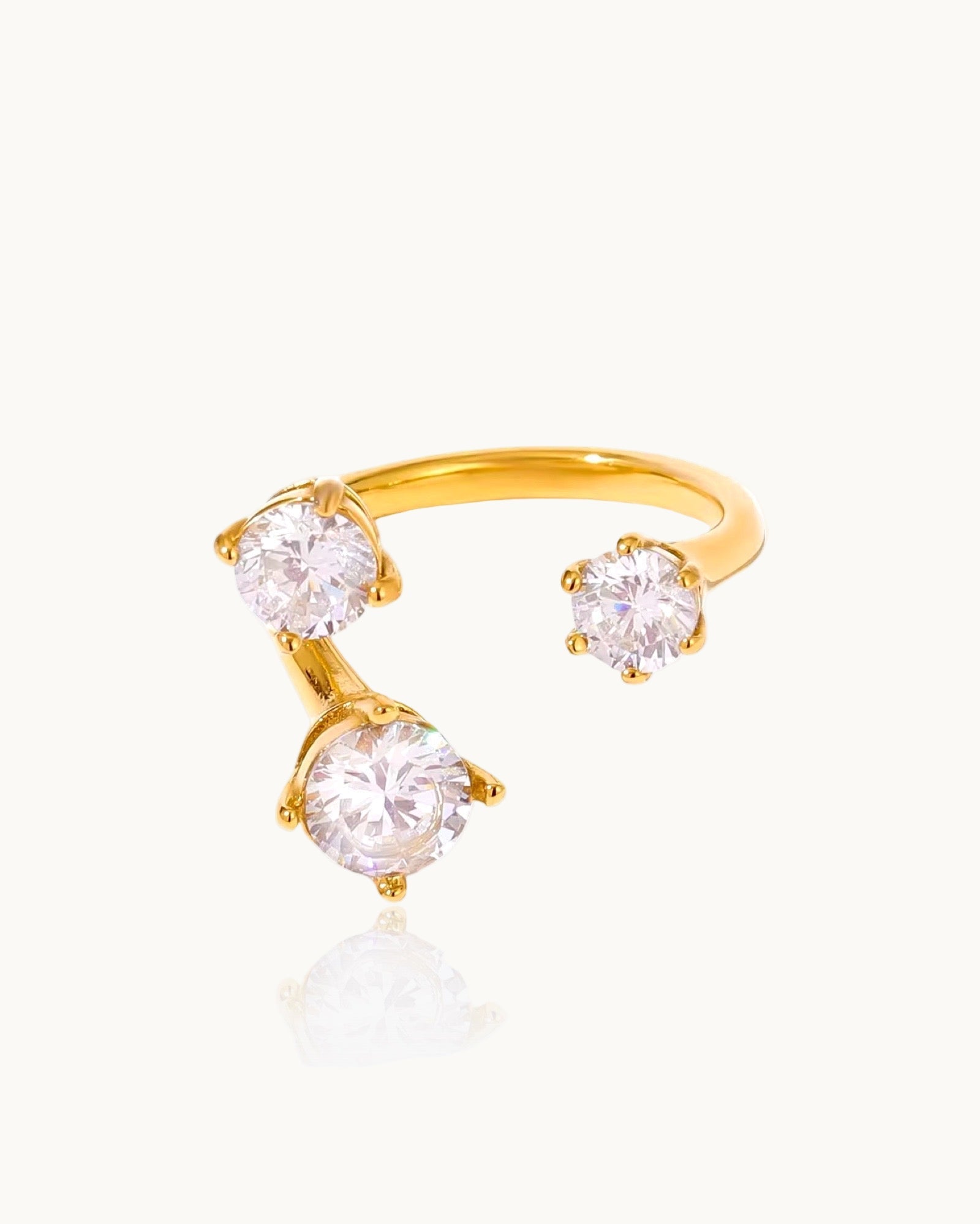 Open Effect Diamante Ring - DORATA Jewellery