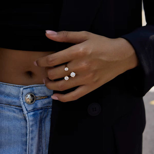 Open Effect Diamante Ring - DORATA Jewellery