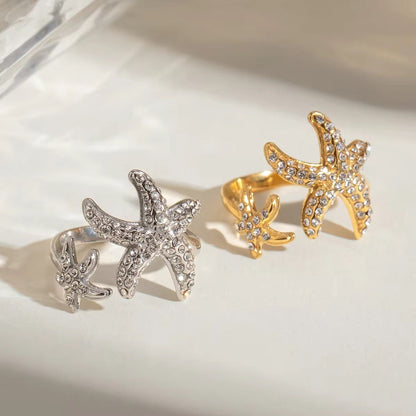 Starfish Diamante Ring - DORATA Jewellery