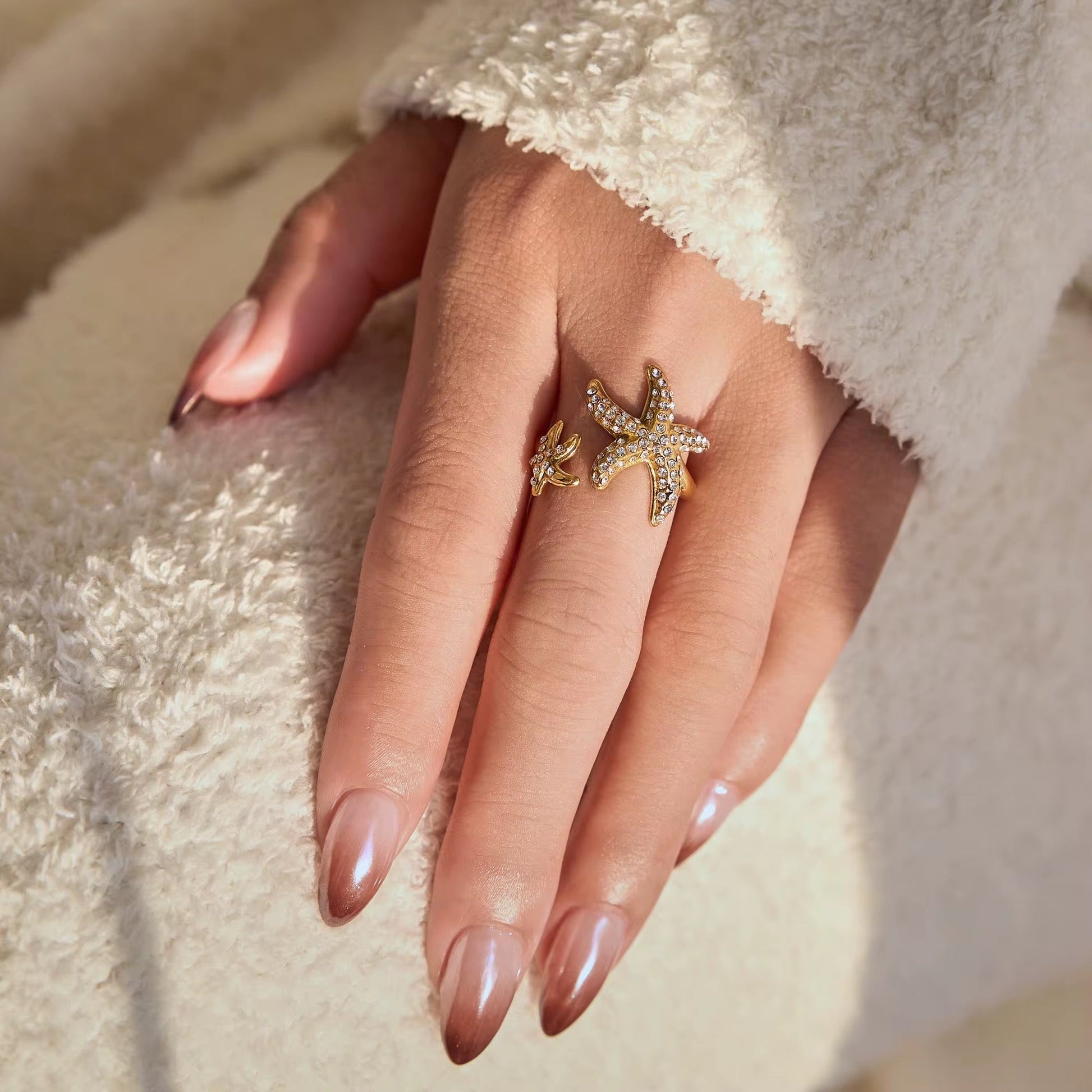Starfish Diamante Ring - DORATA Jewellery