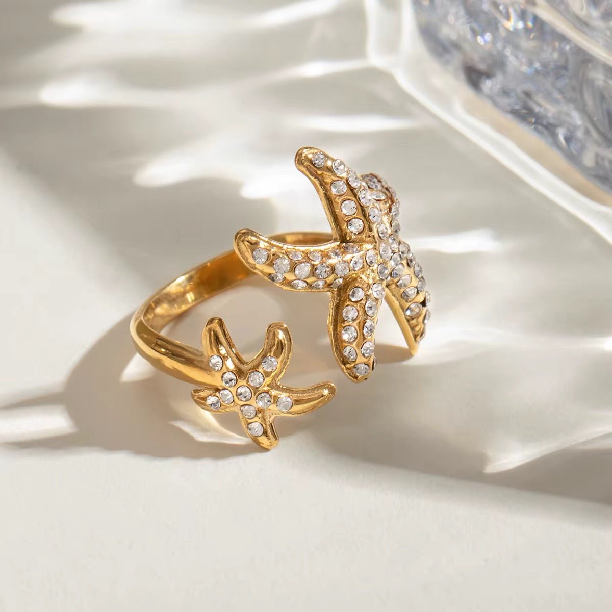 Starfish Diamante Ring - DORATA Jewellery