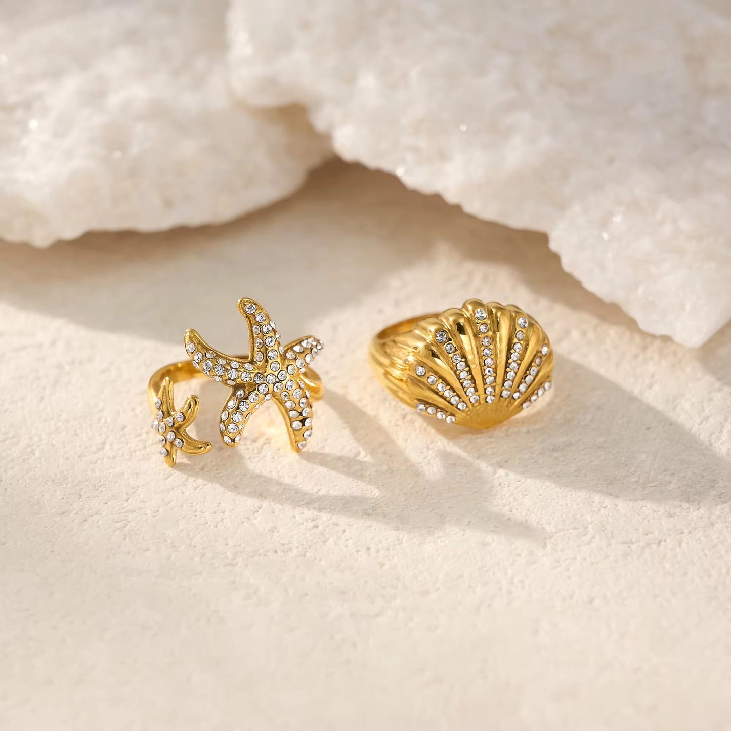 Starfish Diamante Ring - DORATA Jewellery