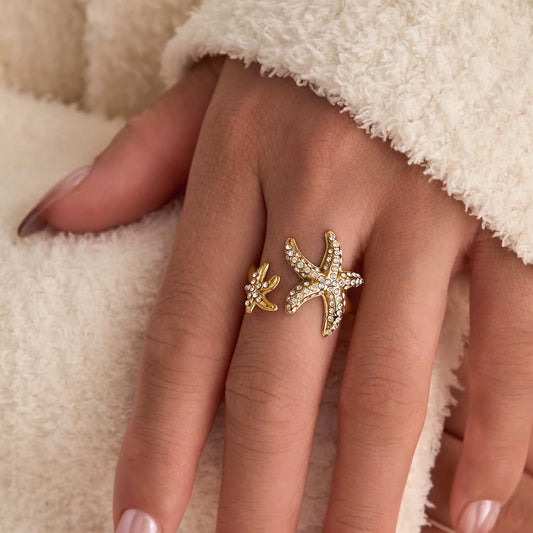 Starfish Diamante Ring - DORATA Jewellery