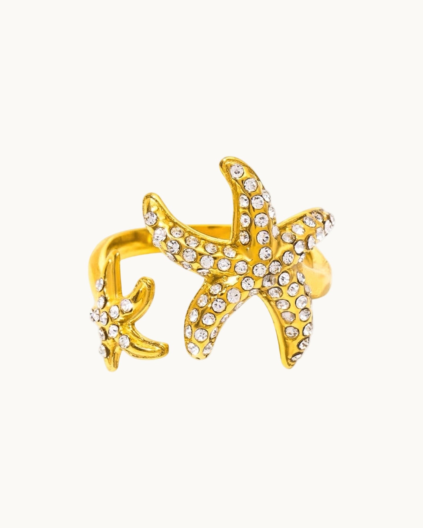 Starfish Diamante Ring - DORATA Jewellery