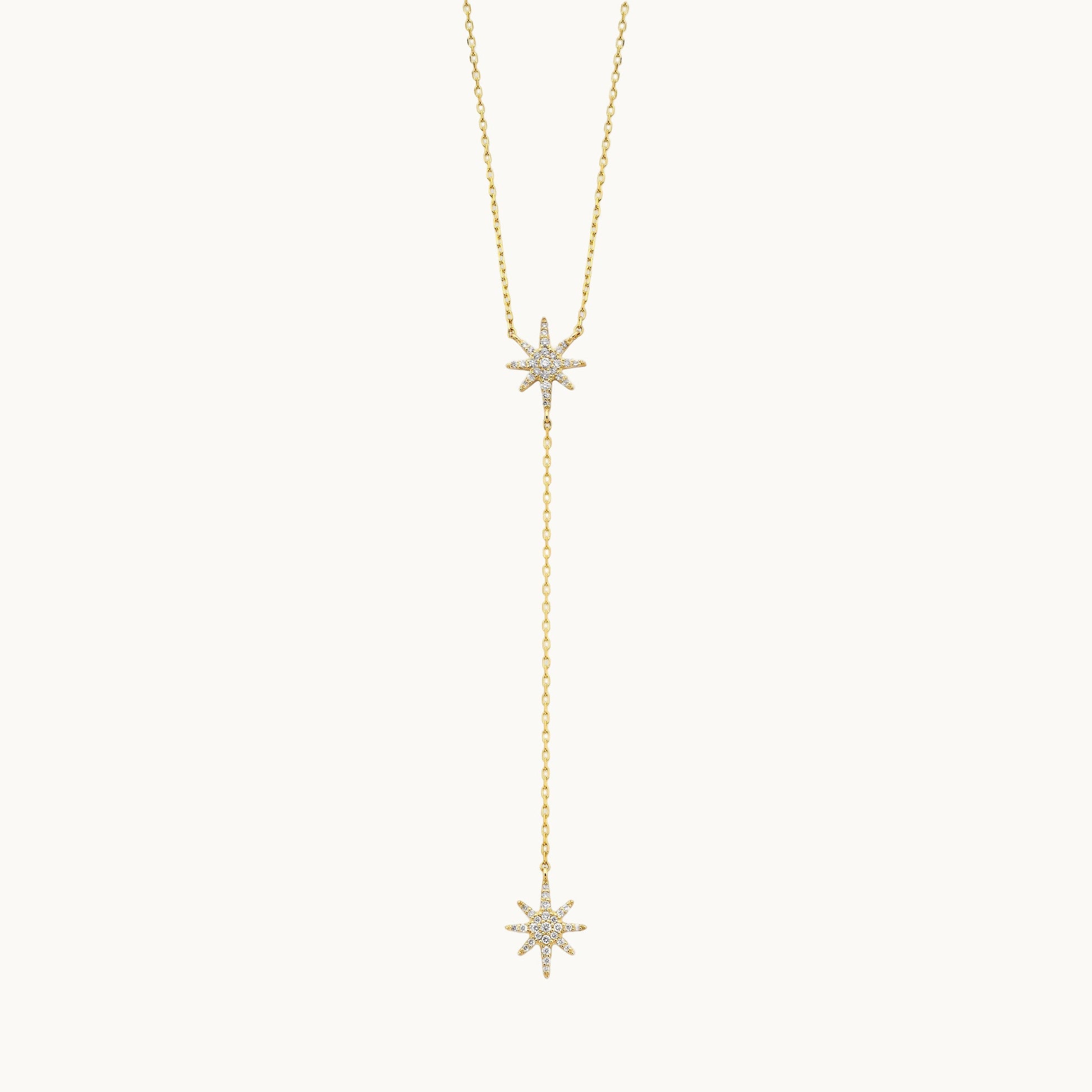 Universe Double Diamond Star Necklace - DORATA Jewellery