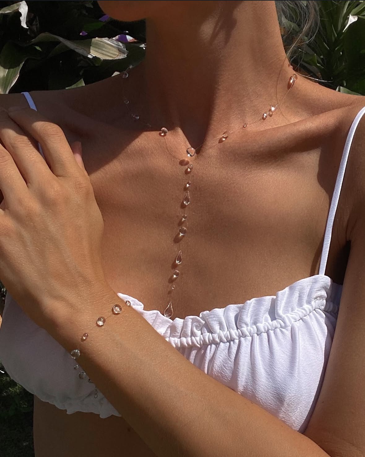 Water Drop Y - Shape Tie Necklace - DORATA Jewellery