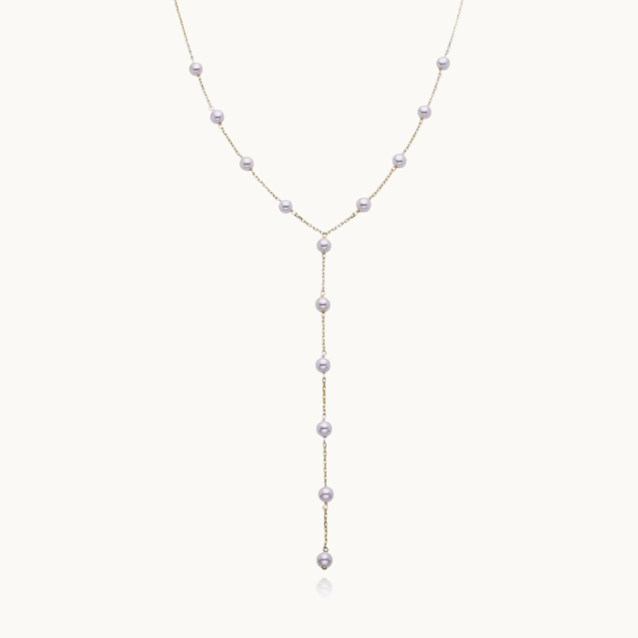 Y Shape Dainty Pearl Necklace - DORATA Jewellery