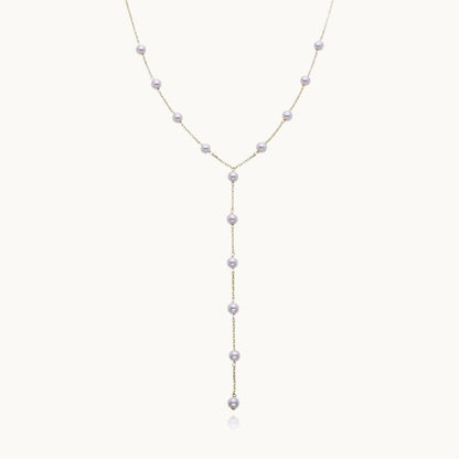 Y Shape Dainty Pearl Necklace - DORATA Jewellery